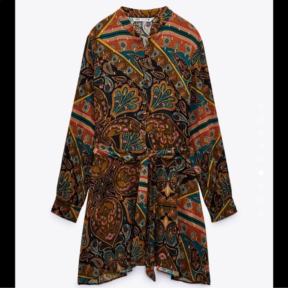 Zara Multicolor Paisley Print Dress - Picture 6 of 10